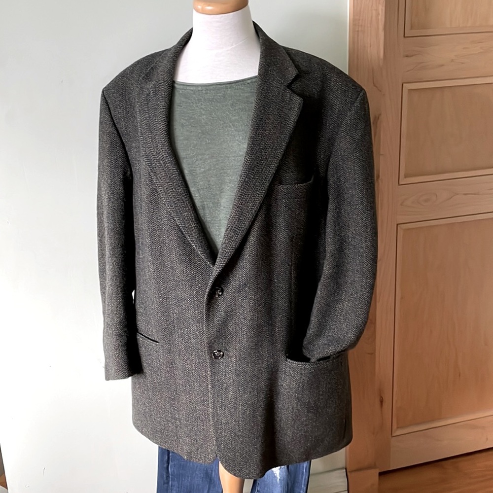 🇨🇦 Moores Hyde Park Oversized Wool Harris Tweed Jacket, Size XXL